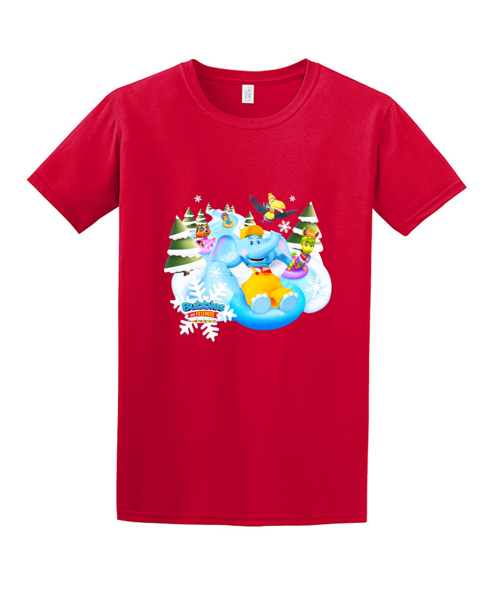 Bubbles & Friends Holiday Snow Unisex Tee