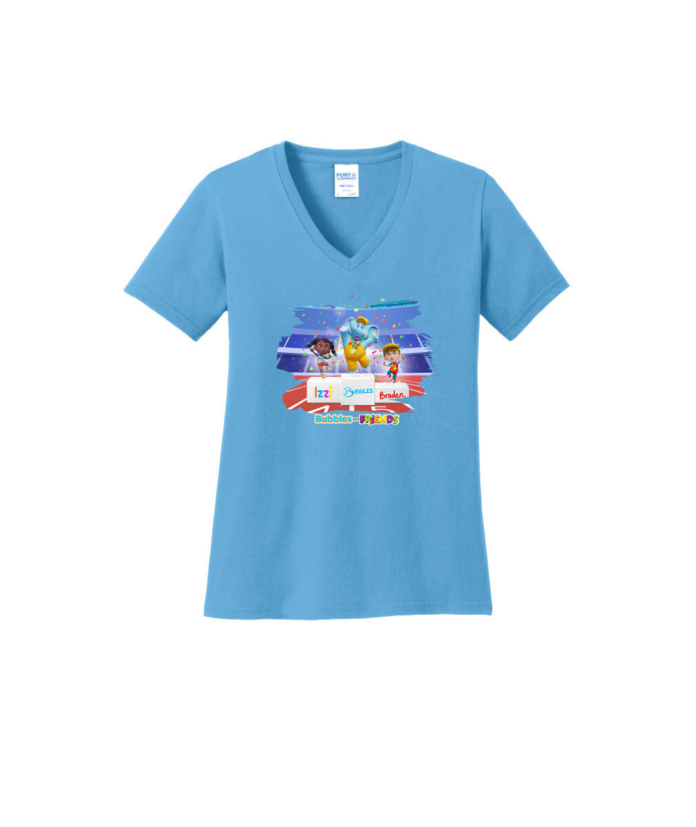 Bubbles and Friends - Summer Games Collection Team Medals Women V-Neck T-Shirt