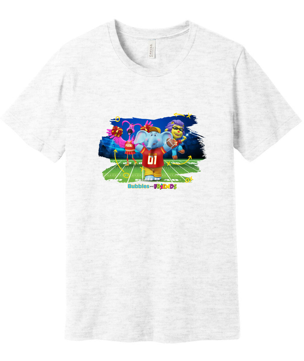 Bubbles and Friends - Varsity Collection Bubbles Football Adult T-Shirt