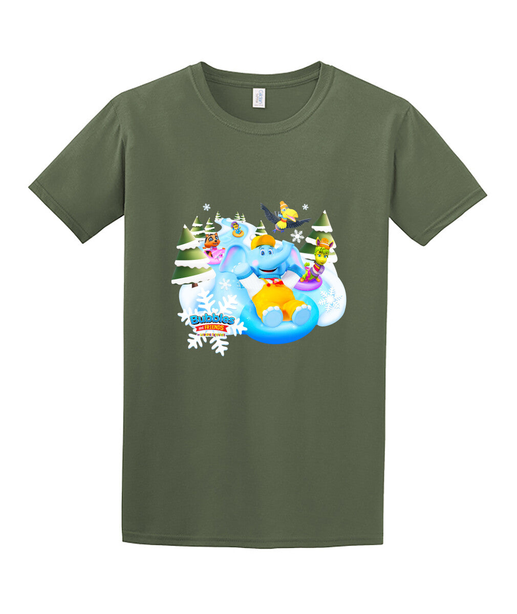 Bubbles & Friends Holiday Snow Unisex Tee