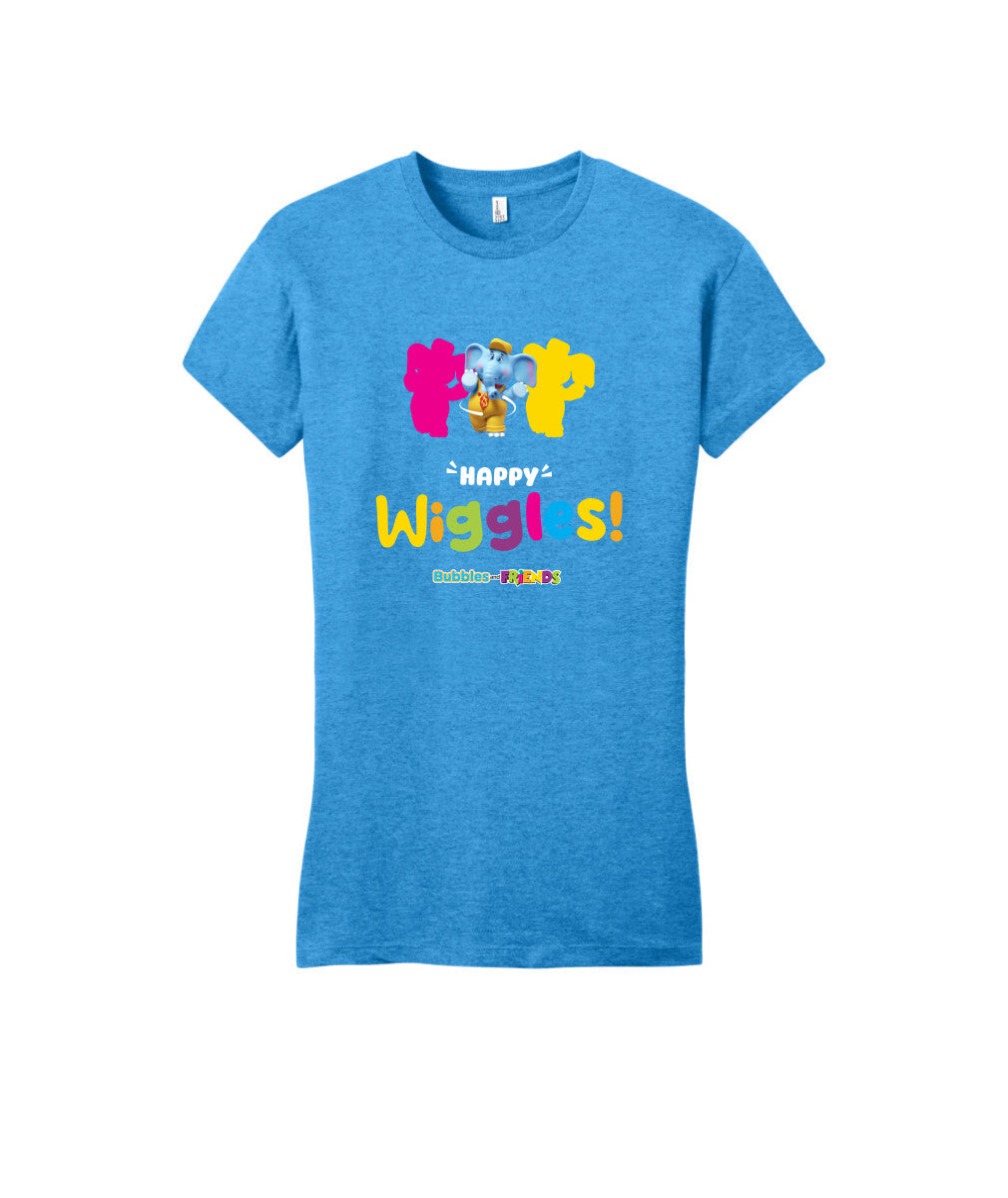 Bubbles and Friends – Happy Dance Collection Happy Wiggles Women Fitted T-Shirt