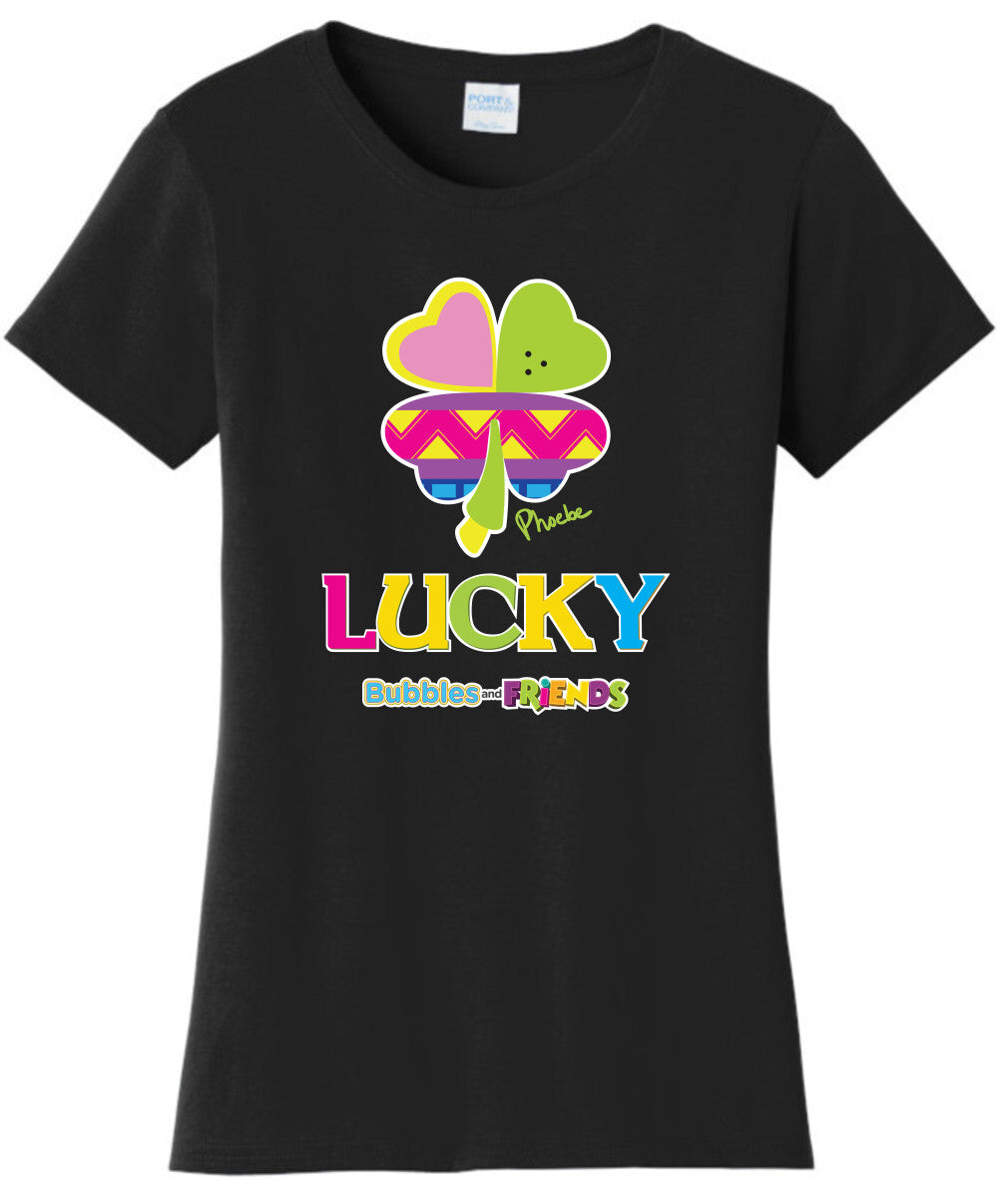 Bubbles & Friends St. Patricks LUCKY Womens Tee