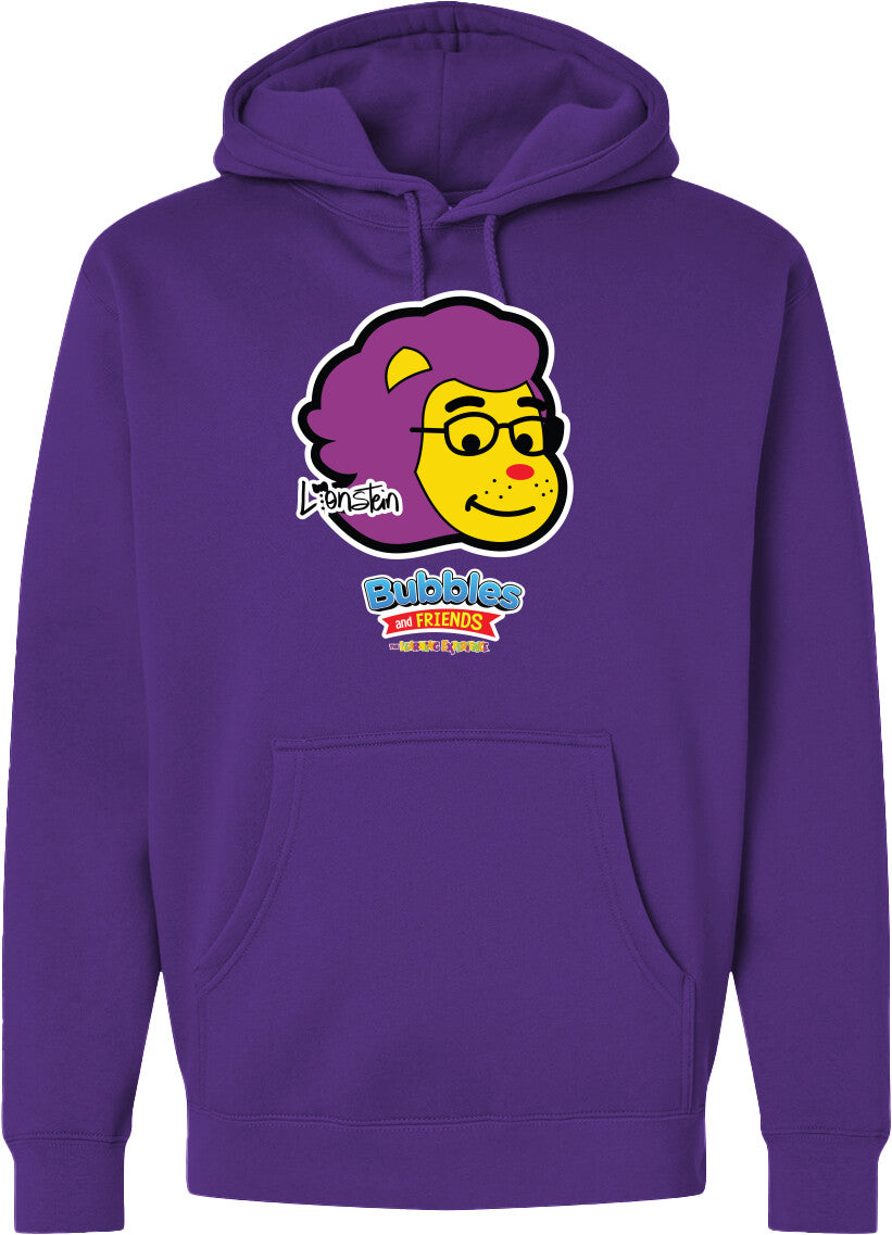 Bubbles & Friends- Friends from Happyville 'Lionstein' Midweight Hooded Sweatshirt- Unisex