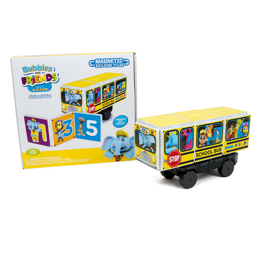 Bubbles and Friends - School Bus Magnetic Tile set