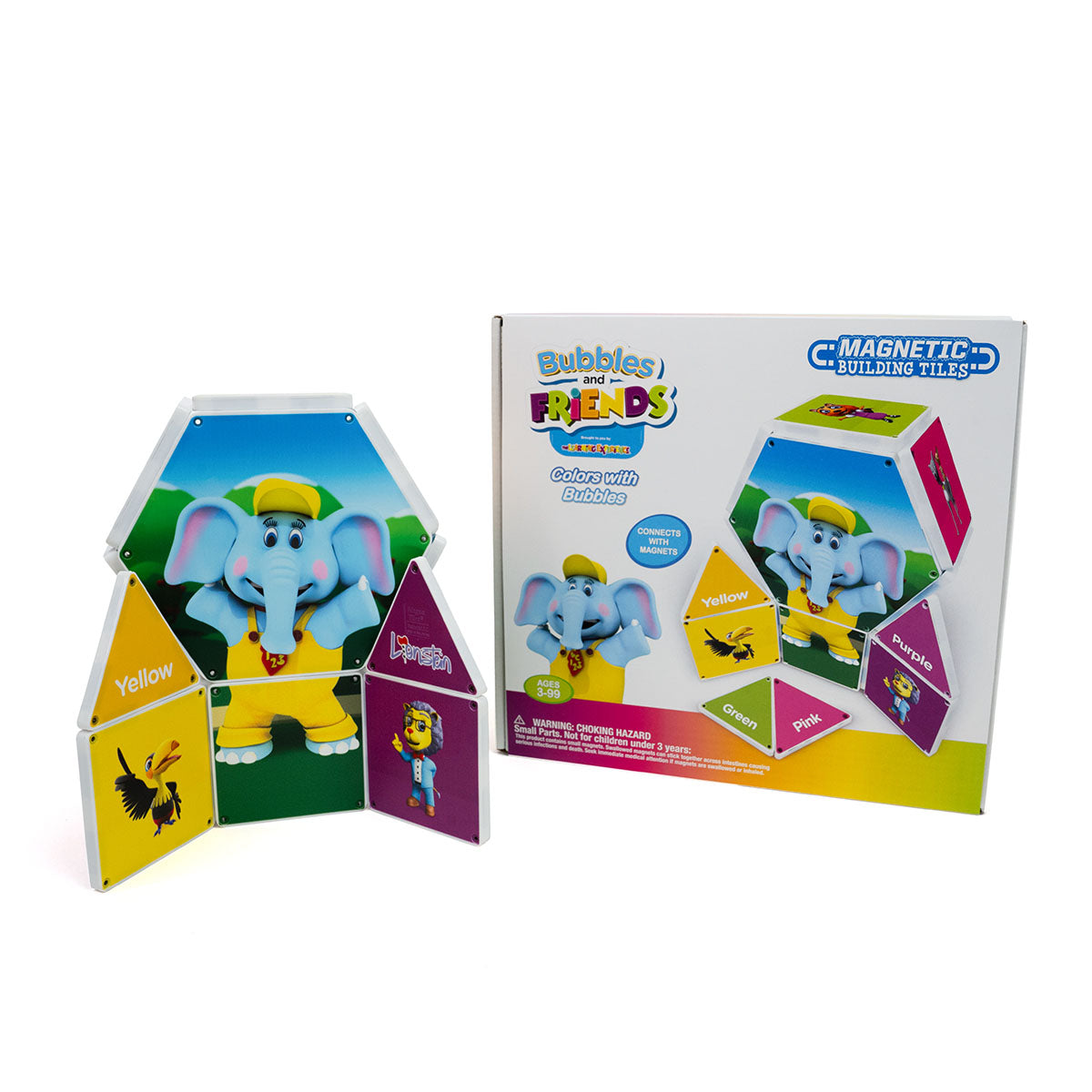 Bubbles and Friends - Colors with Bubbles Magnetic Tiles Set