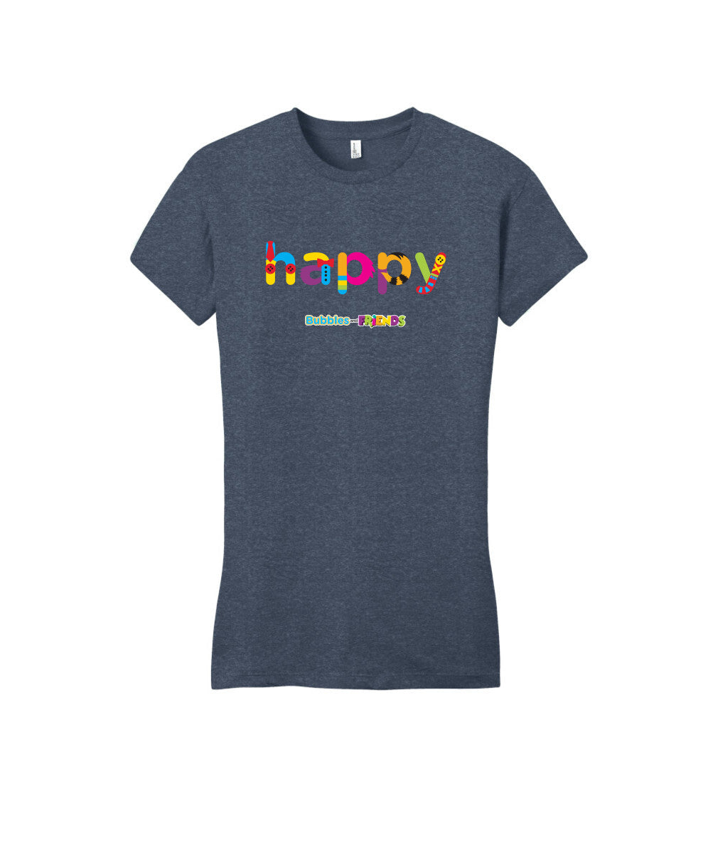 Bubbles and Friends - Happy Womens Fitted T-Shirt