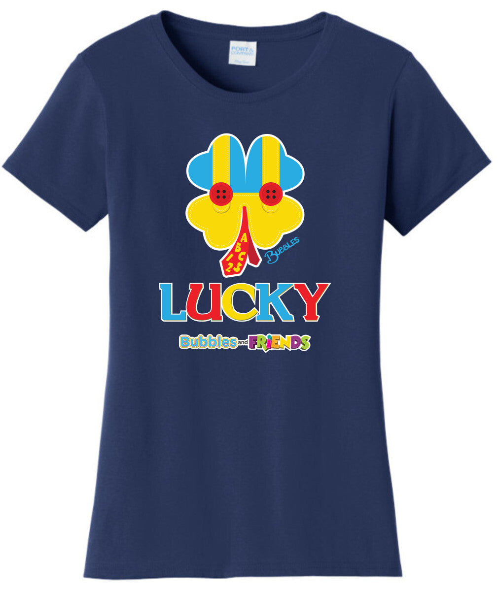 Bubbles & Friends St. Patricks LUCKY Womens Tee