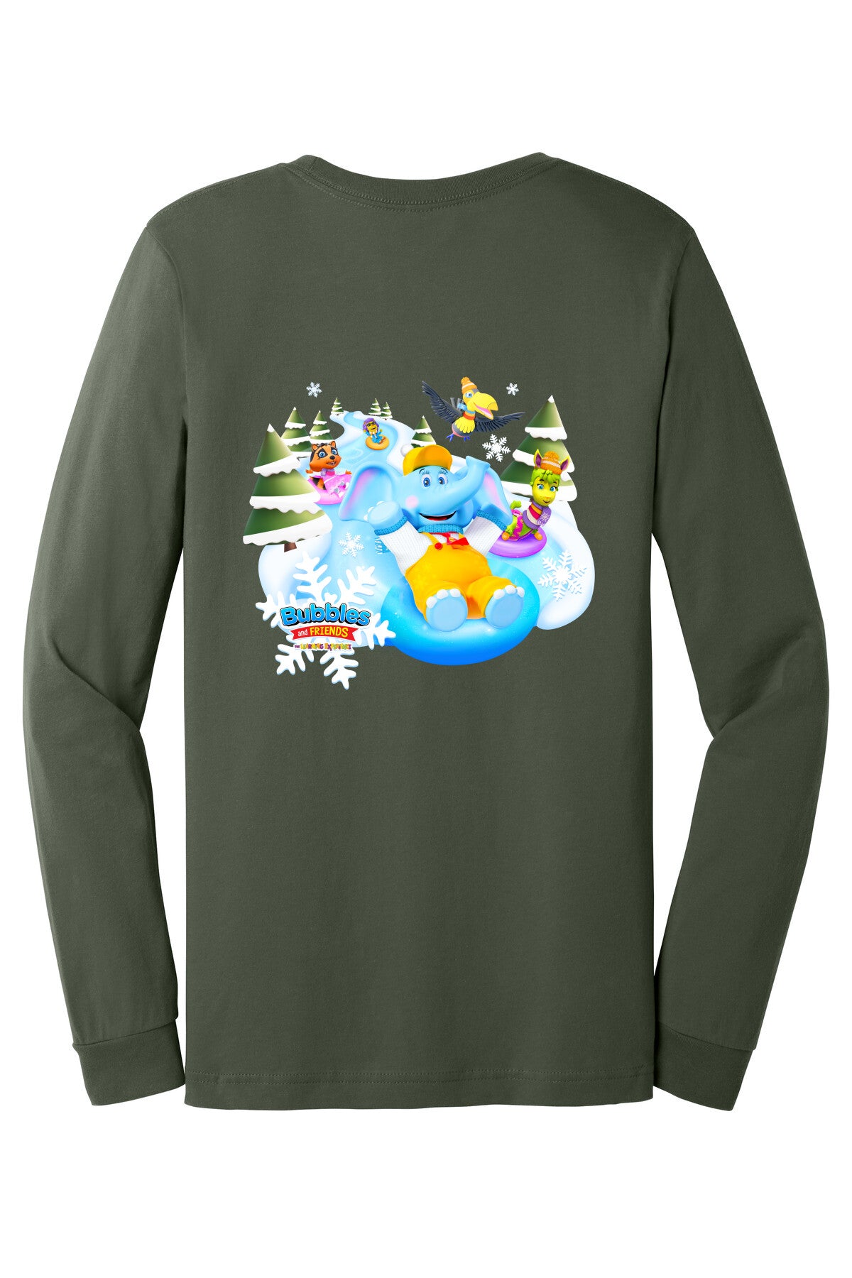 Bubbles & Friends Holiday Snow Unisex Long Sleeve Tee