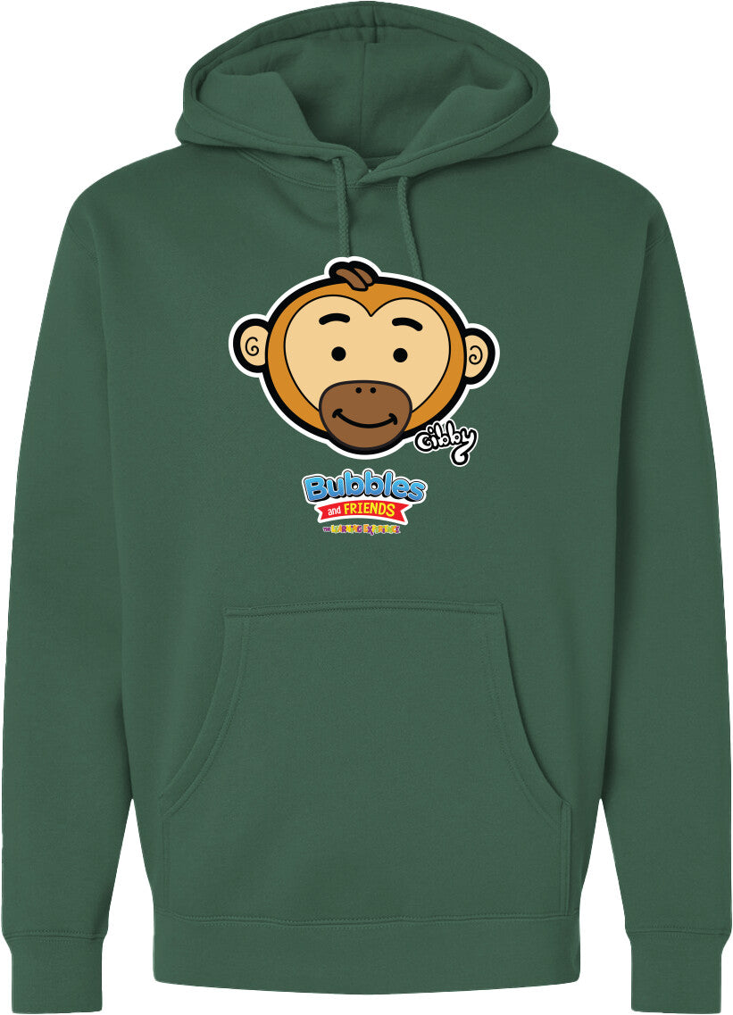 Bubbles & Friends- Friends from Happyville 'Gibby Gibbon' Midweight Hooded Sweatshirt- Unisex