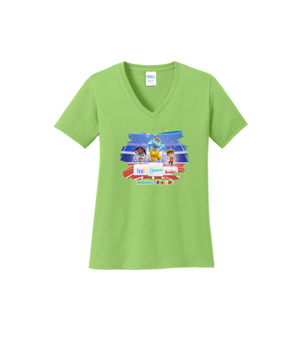 Bubbles and Friends - Summer Games Collection Team Medals Women V-Neck T-Shirt