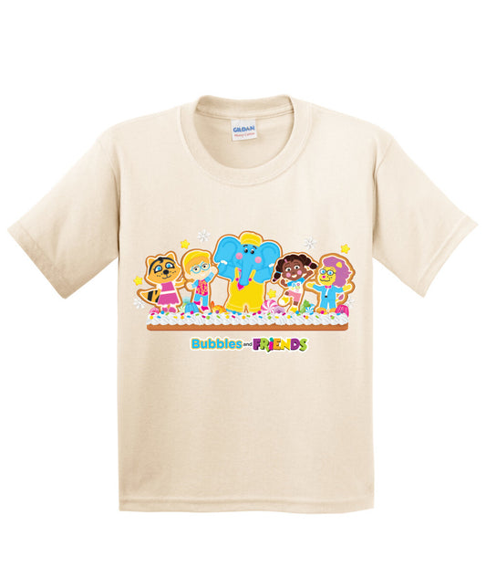 Bubbles & Friends Holiday Youth T-Shirt- Gingerbread Friends