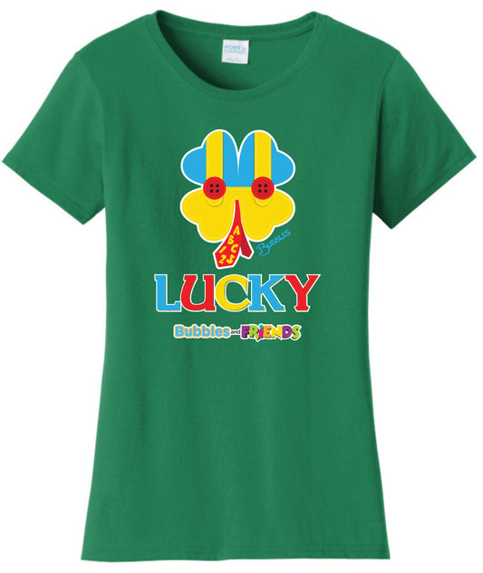 Bubbles & Friends St. Patricks LUCKY Womens Tee