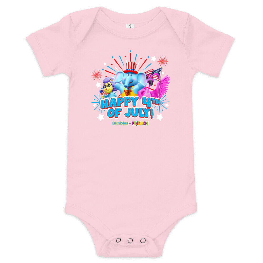 Bubbles & Friends July 4th Baby Onesie