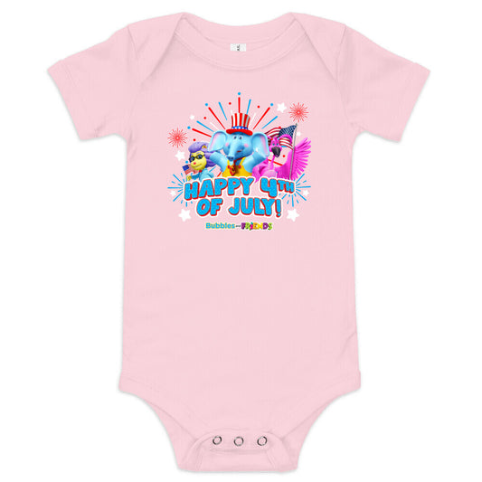 Bubbles & Friends July 4th Baby Onesie