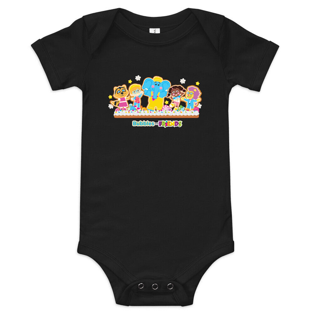 Bubbles & Friends Holiday Infant Onesie- Gingerbread Friends