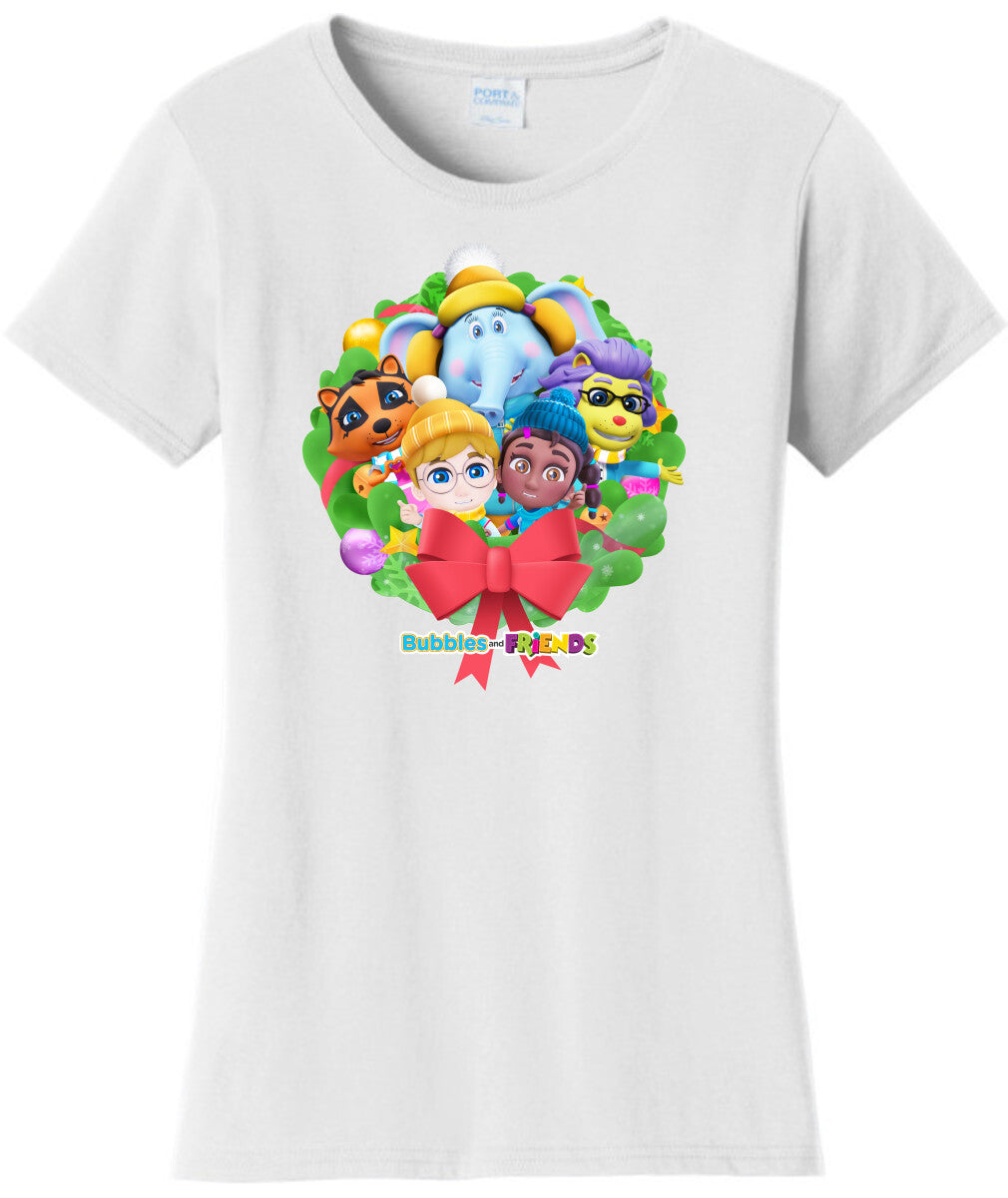 Bubbles & Friends Holiday T-Shirt- All Friends Womens Shirt