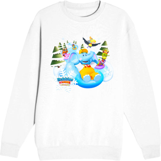 Bubbles & Friends Holiday Snow Adult Unisex Crewneck Sweatshirt
