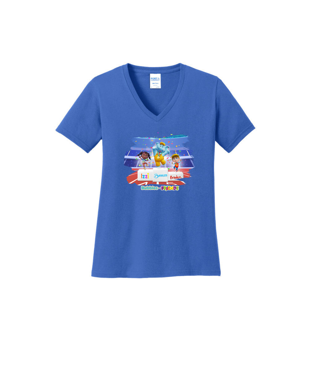 Bubbles and Friends - Summer Games Collection Team Medals Women V-Neck T-Shirt