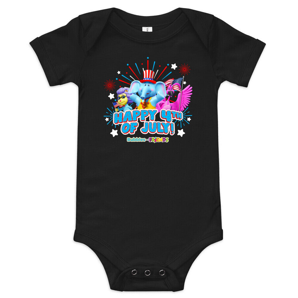 Bubbles & Friends July 4th Baby Onesie