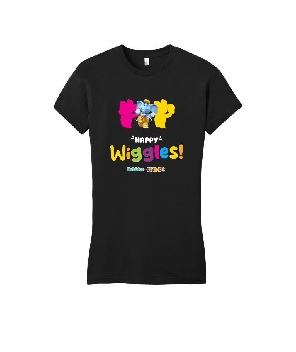 Bubbles and Friends – Happy Dance Collection Happy Wiggles Women Fitted T-Shirt