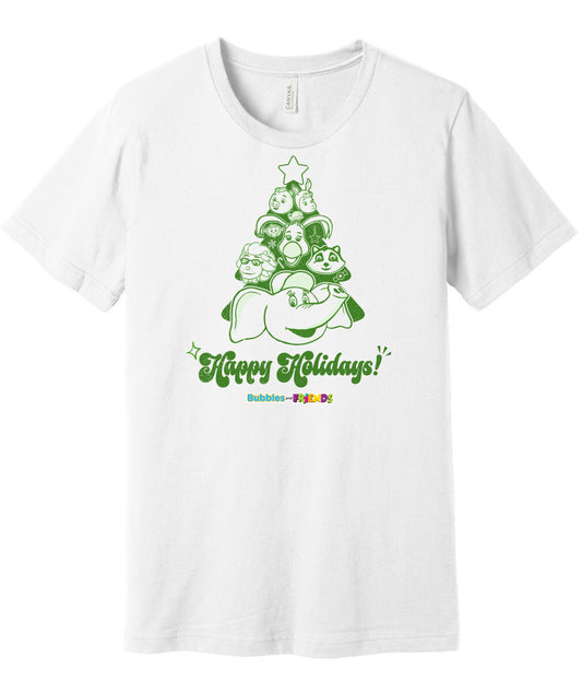 Bubbles & Friends Holiday Adult T-Shirt- Christmas Tree