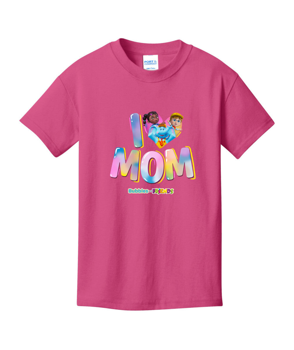 Bubbles & Friends Mothers Day I love Mom Children's T-Shirt