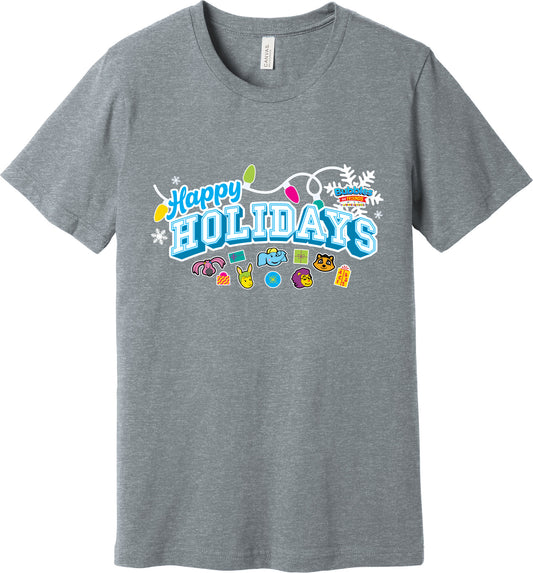 Bubbles & Friends Holiday Happy Holidays Unisex Heather Tee