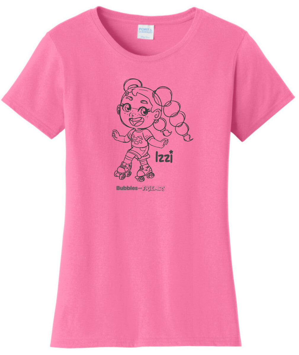 Bubbles and Friends - Happy Doodles Izzi Ladies T-Shirt