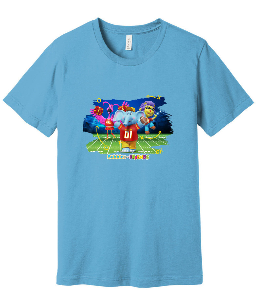 Bubbles and Friends - Varsity Collection Bubbles Football Adult T-Shirt