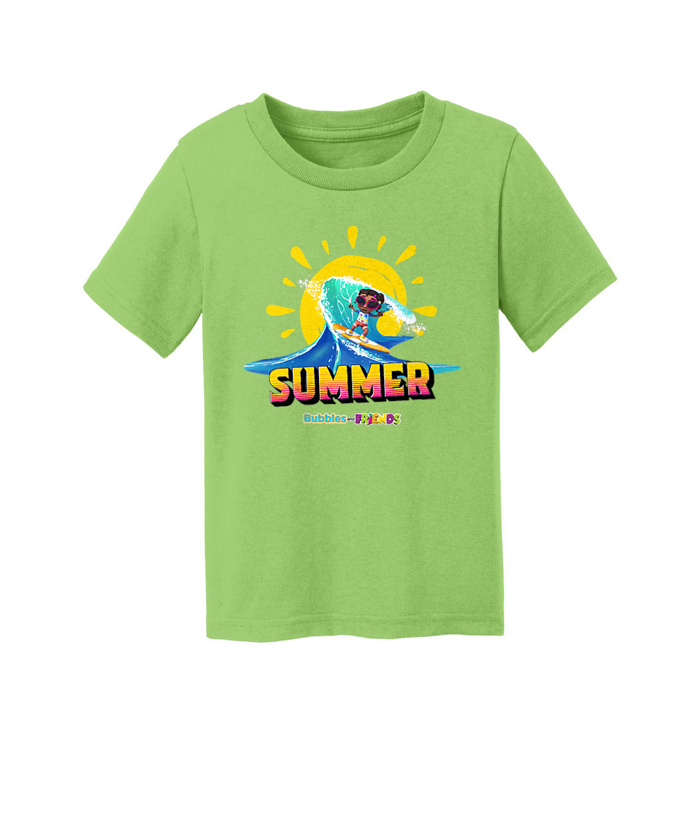 Bubbles and Friends - Summer Collection Surfing Izzi Toddler T-Shirt