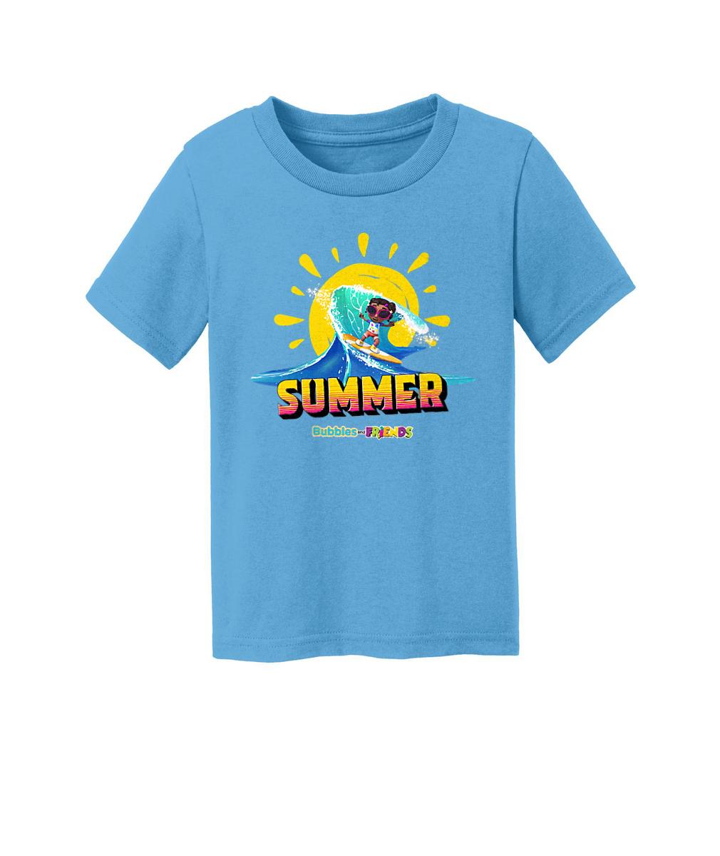 Bubbles and Friends - Summer Collection Surfing Izzi Toddler T-Shirt