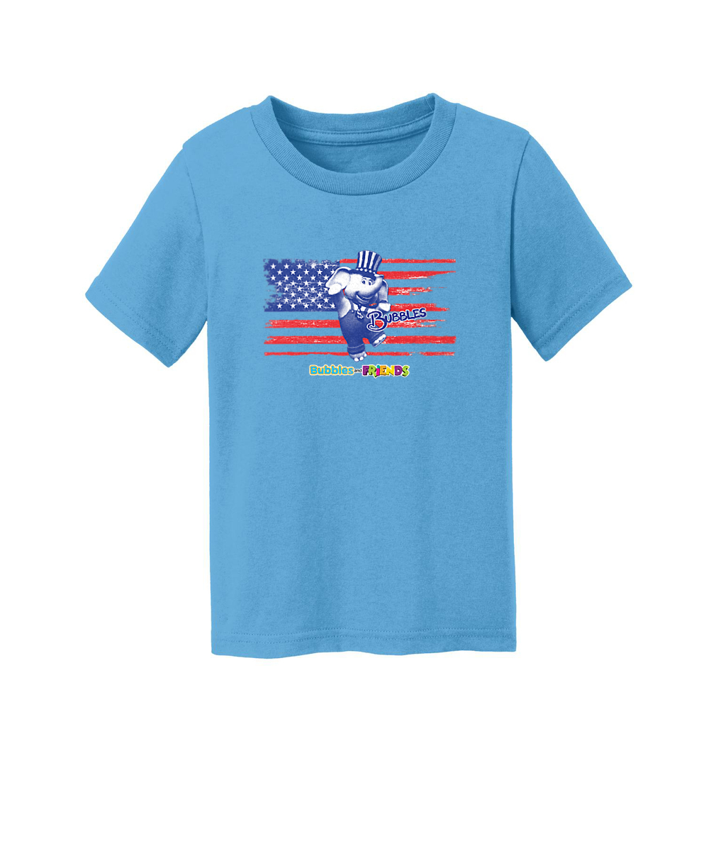 Bubbles and Friends - 4th of July Bubbles Flag Toddler T-Shirt