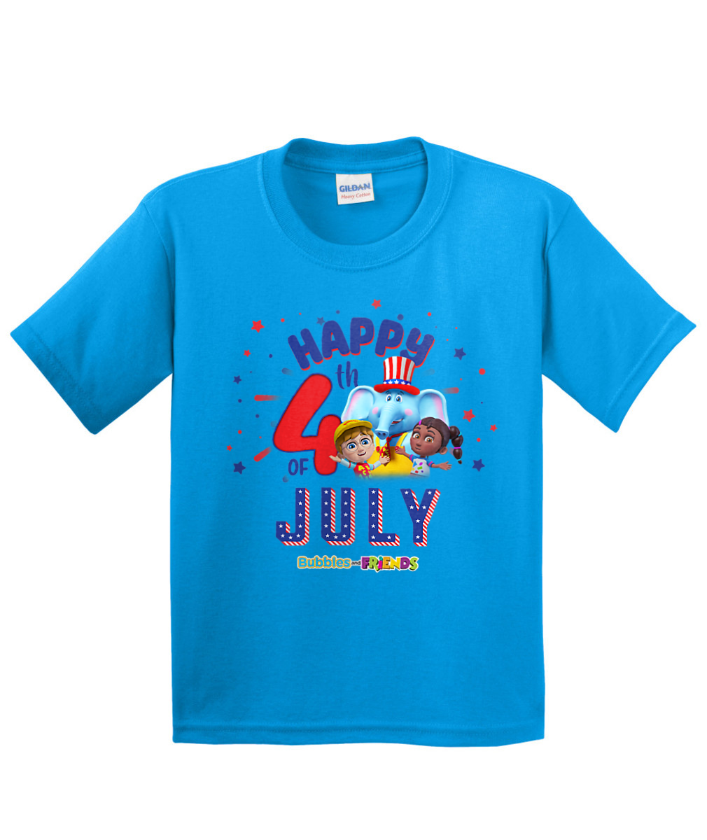 Bubbles and Friends - 4th of July Happy 4th Children T-Shirt