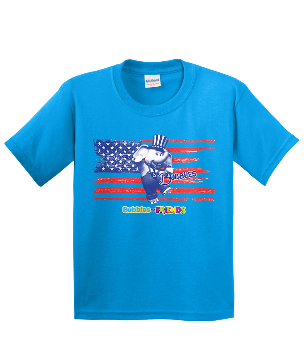 Bubbles and Friends - 4th of July Bubbles Flag Children T-Shirt