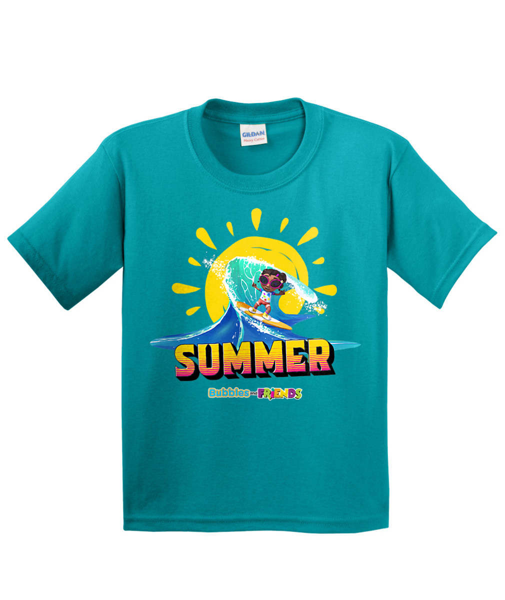 Bubbles and Friends - Summer Collection Surfing Izzi Children T-Shirt