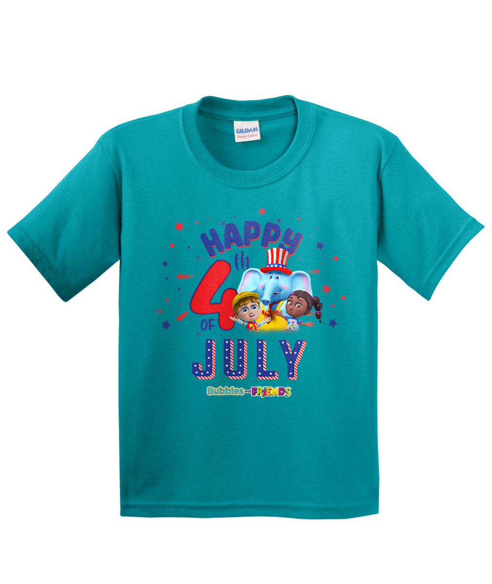 Bubbles and Friends - 4th of July Happy 4th Children T-Shirt