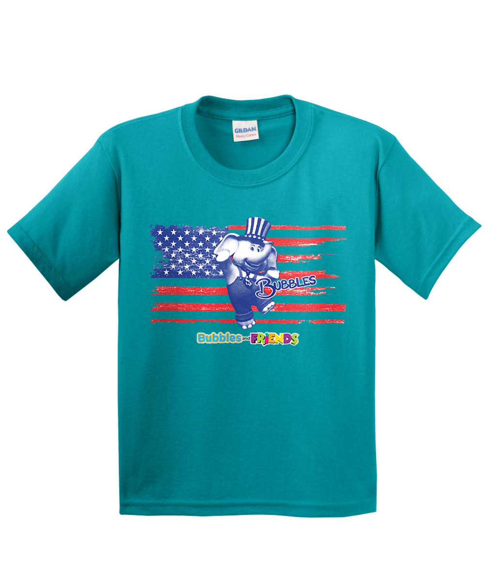 Bubbles and Friends - 4th of July Bubbles Flag Children T-Shirt