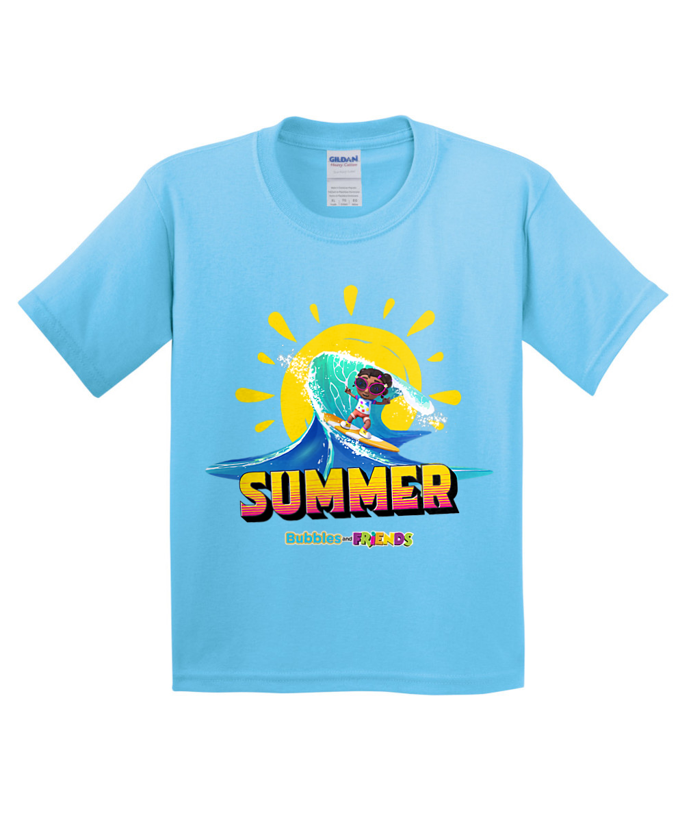 Bubbles and Friends - Summer Collection Surfing Izzi Children T-Shirt