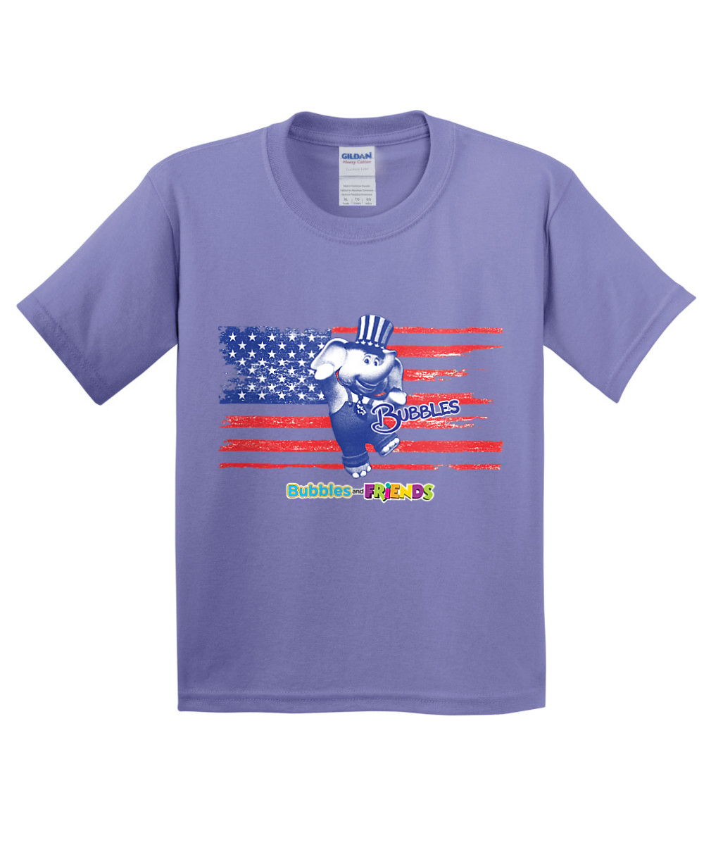 Bubbles and Friends - 4th of July Bubbles Flag Children T-Shirt