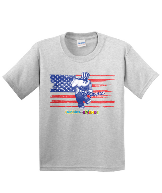 Bubbles and Friends - 4th of July Bubbles Flag Children T-Shirt