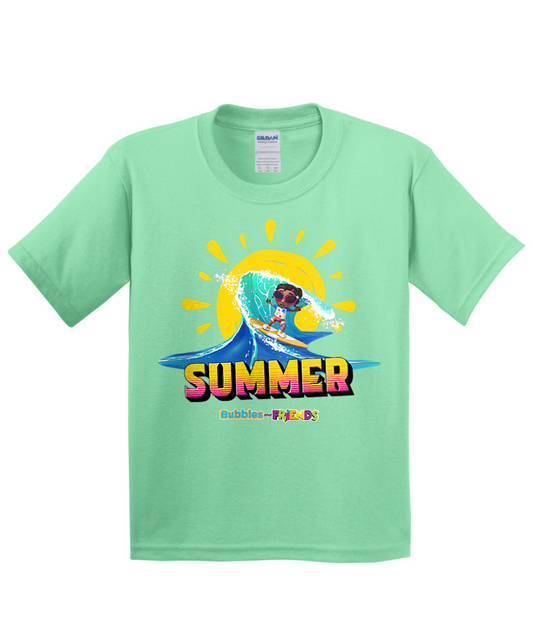 Bubbles and Friends - Summer Collection Surfing Izzi Children T-Shirt