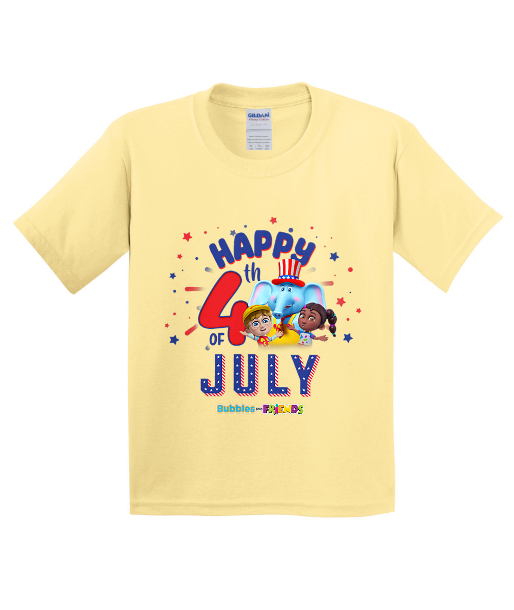 Bubbles and Friends - 4th of July Happy 4th Children T-Shirt