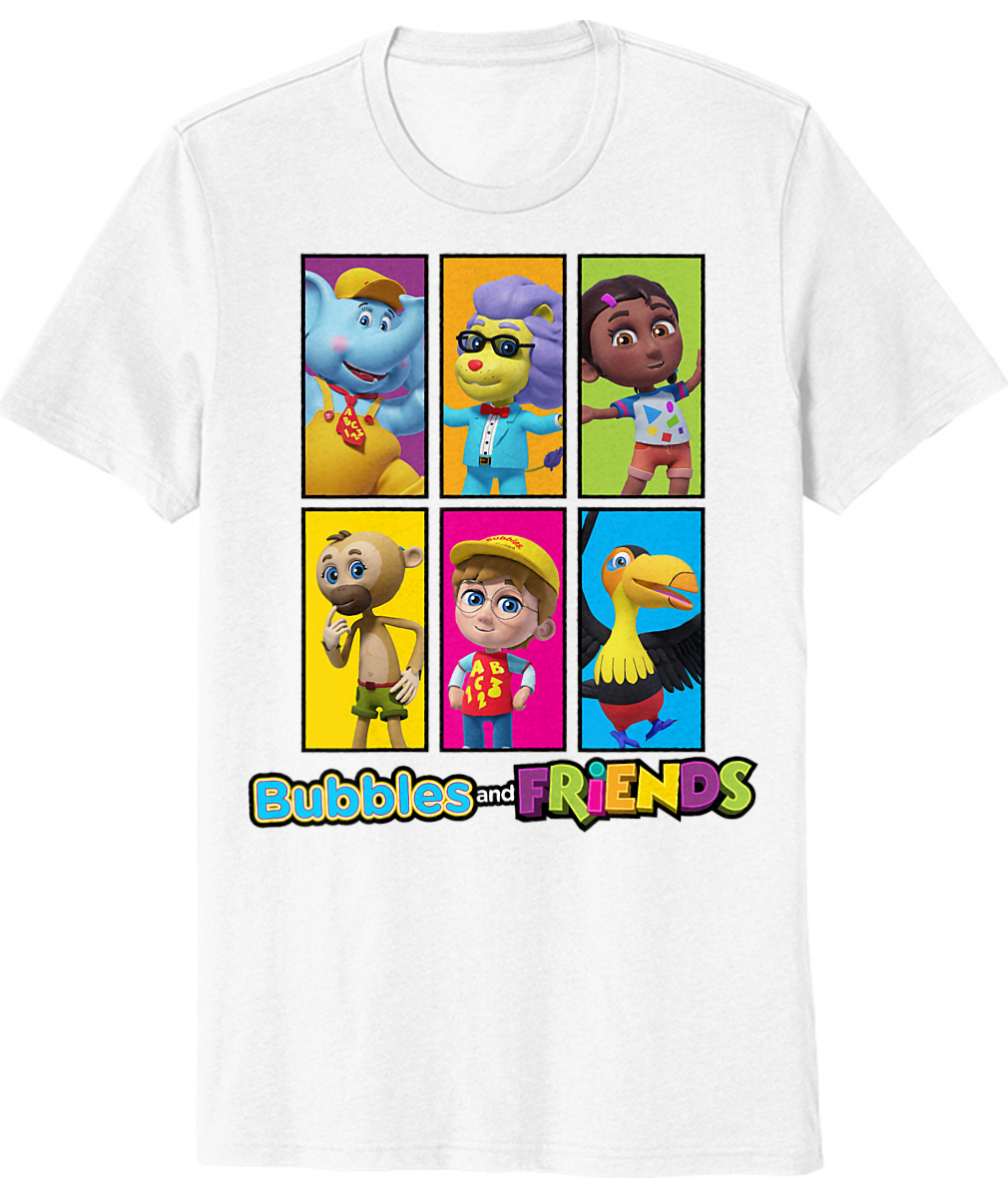 Bubbles and Friends - All Friends Adult T-shirt