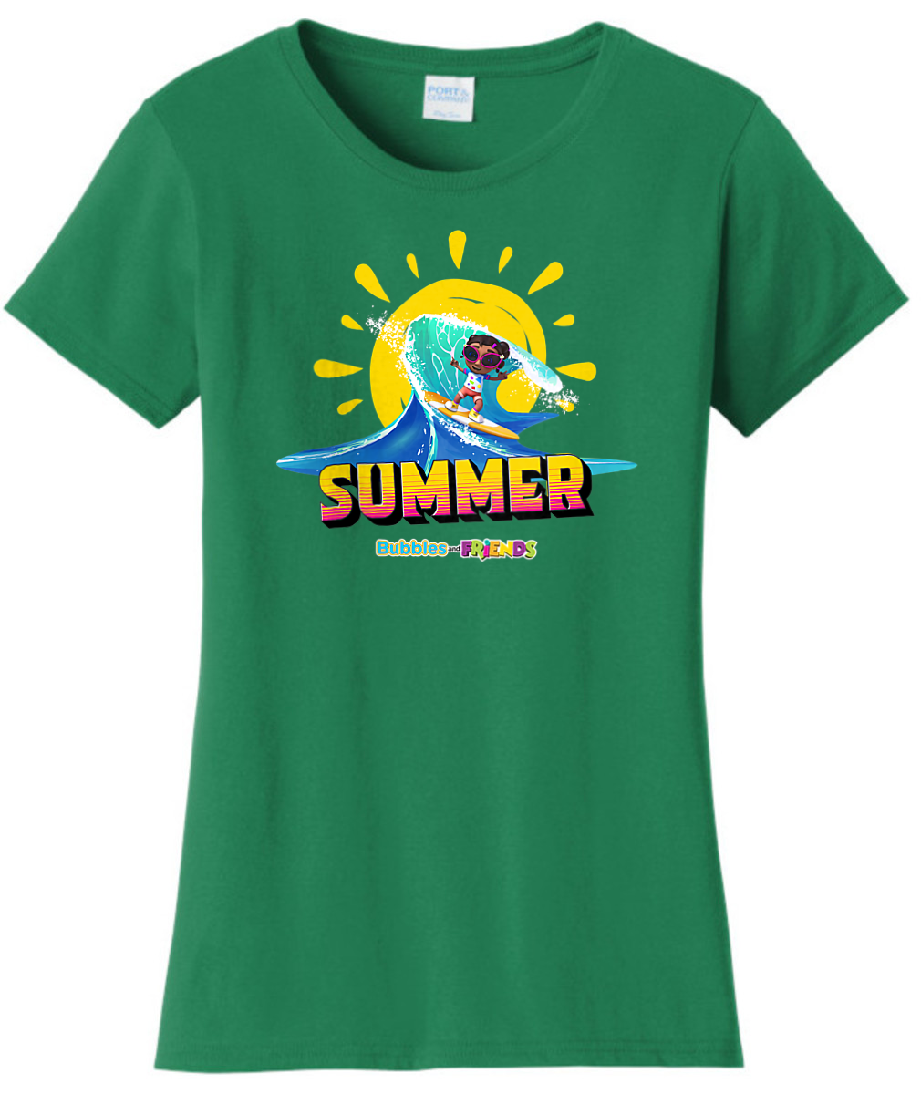 Bubbles and Friends - Summer Collection Surfing Izzi Women T-Shirt