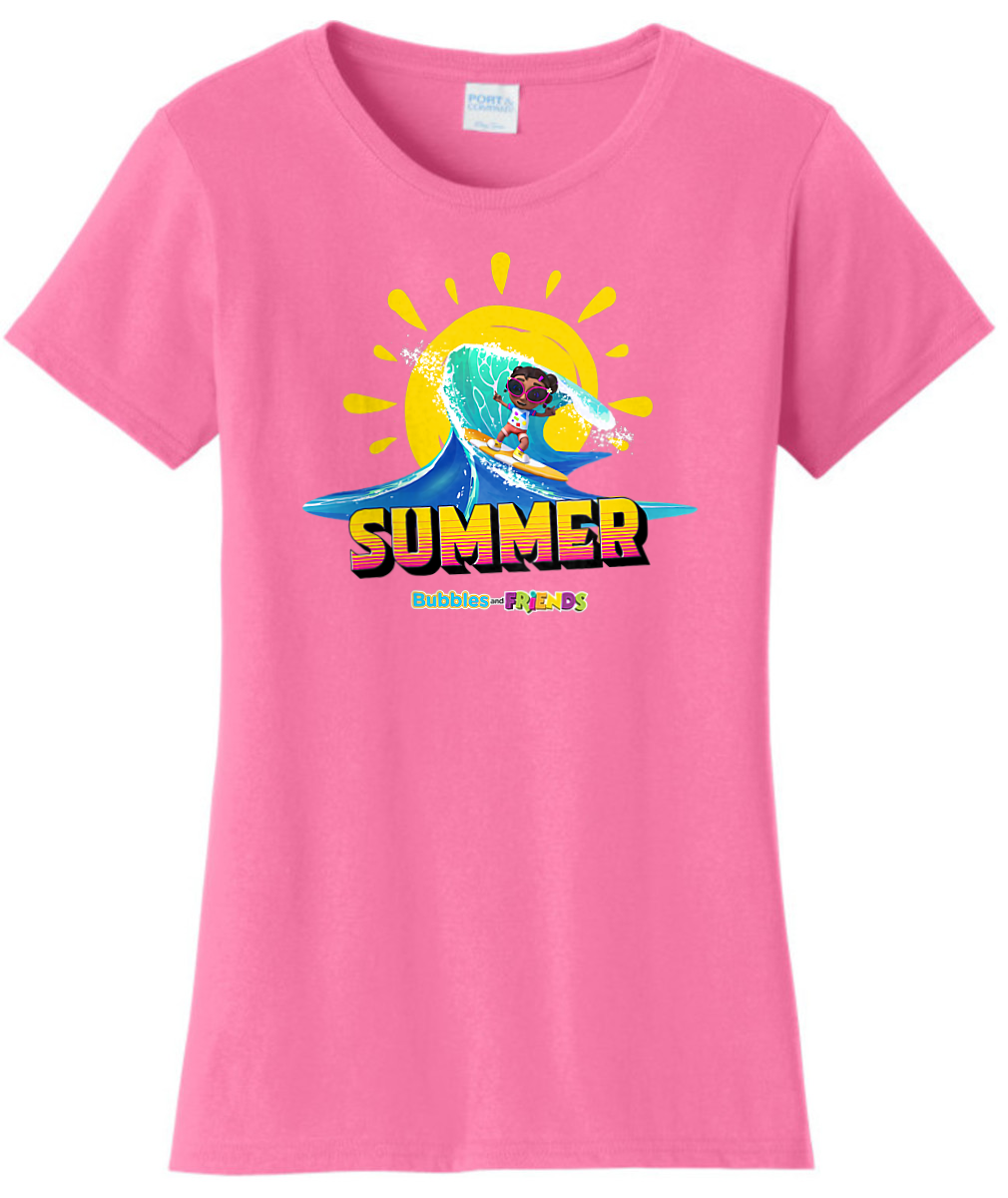 Bubbles and Friends - Summer Collection Surfing Izzi Women T-Shirt