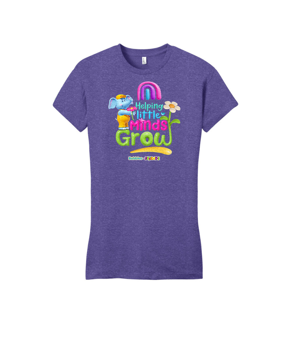 Bubbles and Friends - Teacher appreciation Helping Little Minds Womens Fitted T-Shirt
