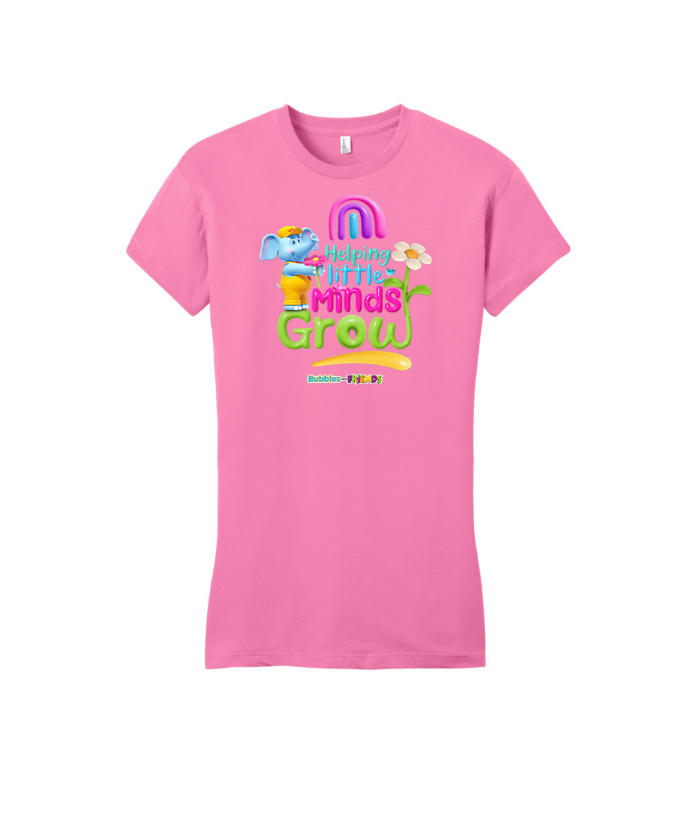 Bubbles and Friends - Teacher appreciation Helping Little Minds Womens Fitted T-Shirt