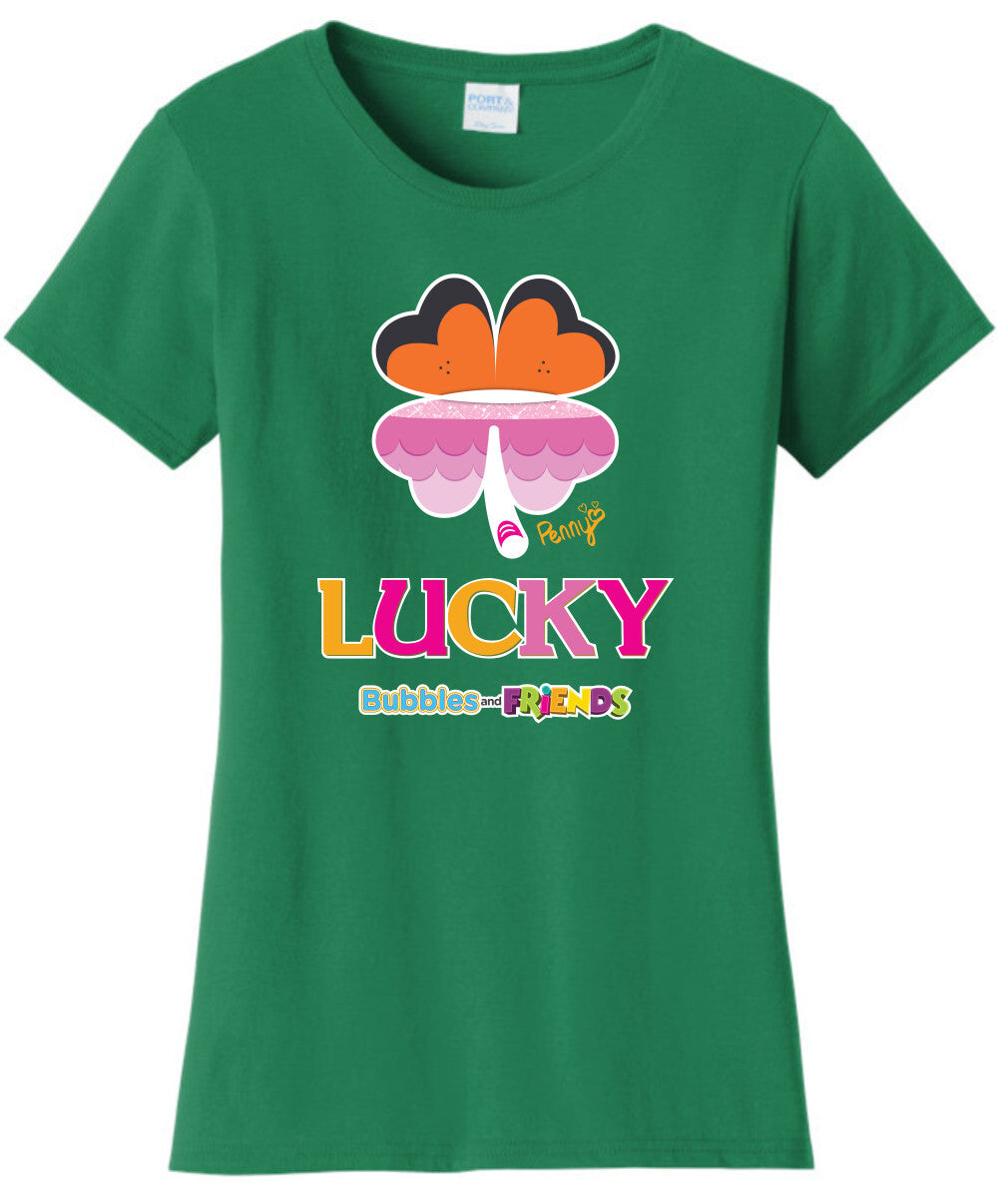 Bubbles & Friends St. Patricks LUCKY Womens Tee