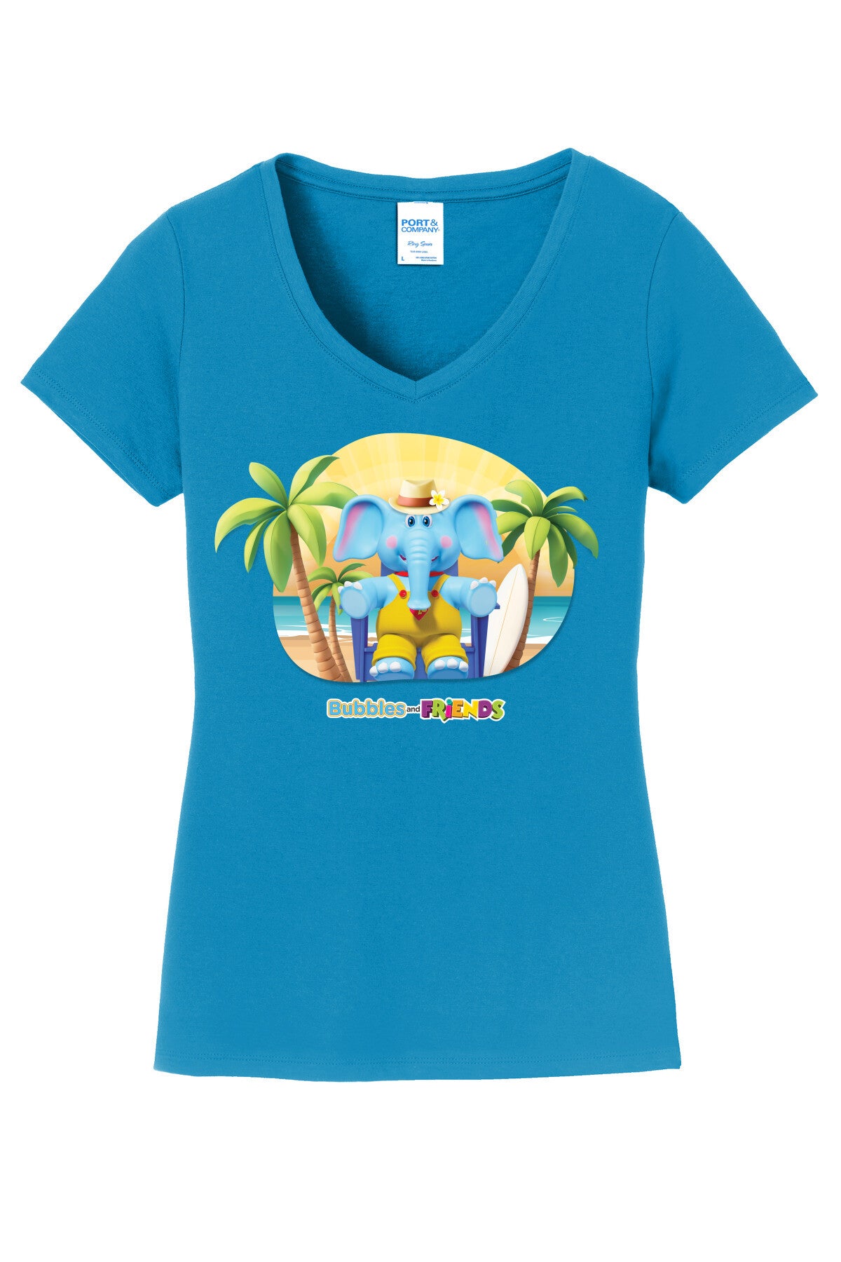 Bubbles & Friends Summer Beach Women's V-Neck Tee