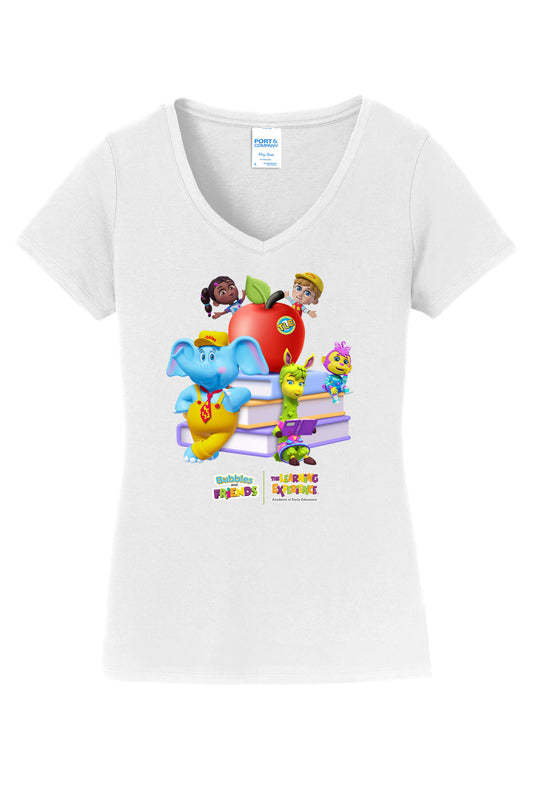 Bubbles & Friends BTS Books Womens V-Neck Tee